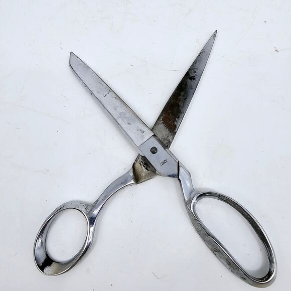 Vintage 8" Bent Handle Dressmaker Shears Scissors - made in Italy - Picture 4 of 7